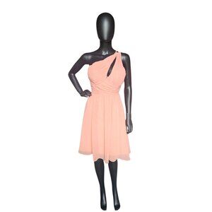 Coral Chiffon One Shoulder Party Dress NWOT - Da Vinci